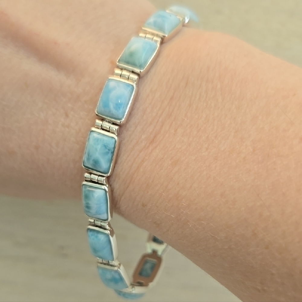 Larimar & Sterling Silver Bracelet